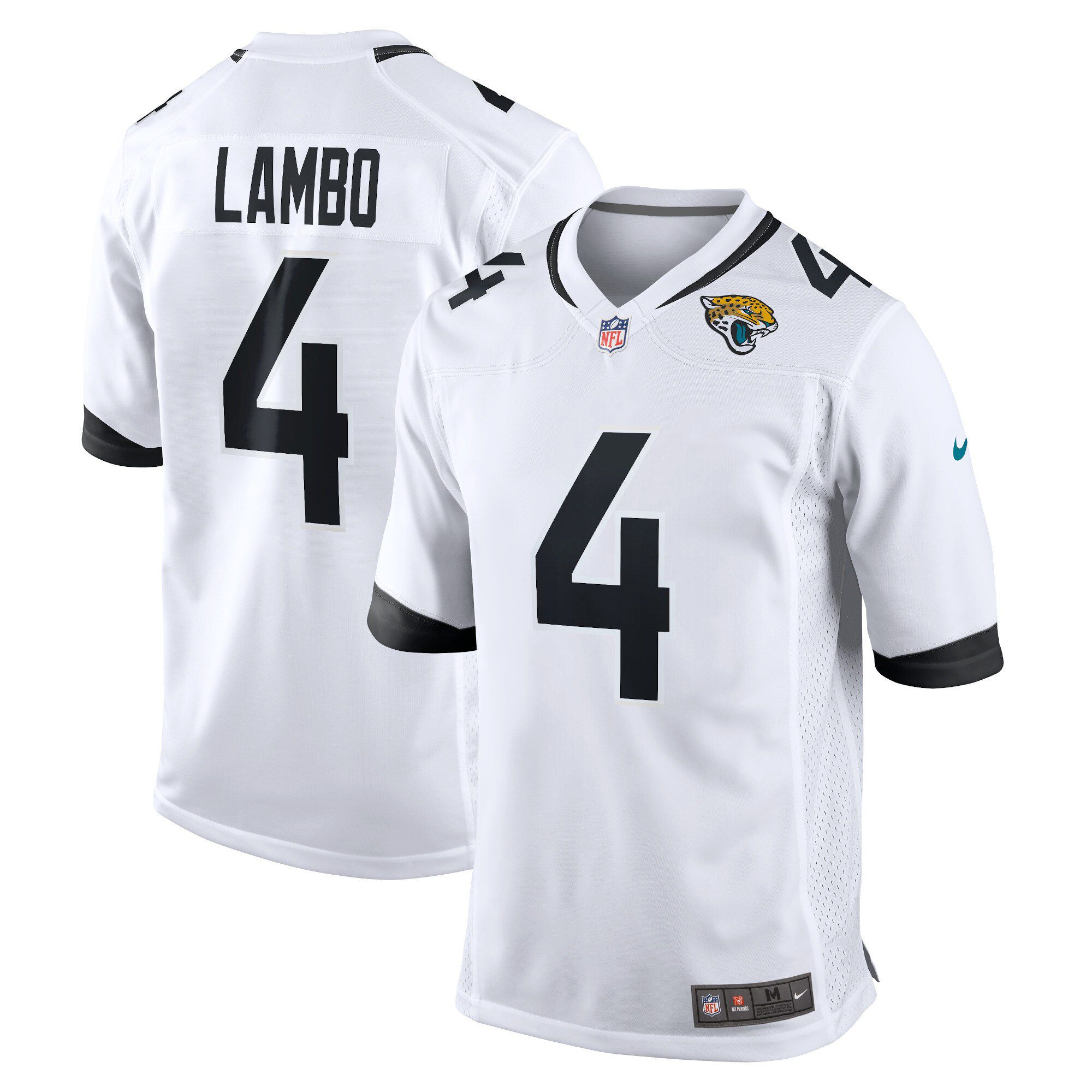 Men Jacksonville Jaguars #4 Josh Lambo Nike White Game NFL Jersey->jacksonville jaguars->NFL Jersey